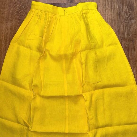 NWT RUMER Delphine Linen Maxi Skirt In Yellow Size XS - Picture 7 of 7